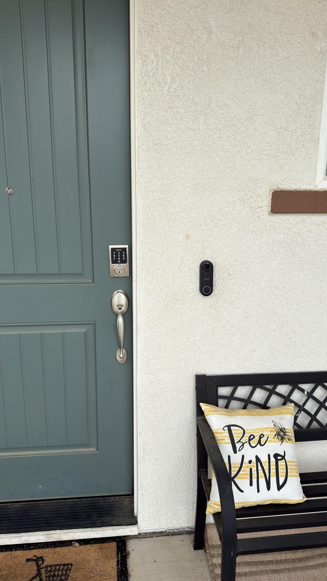 Front door security camera installation in Sacramento home